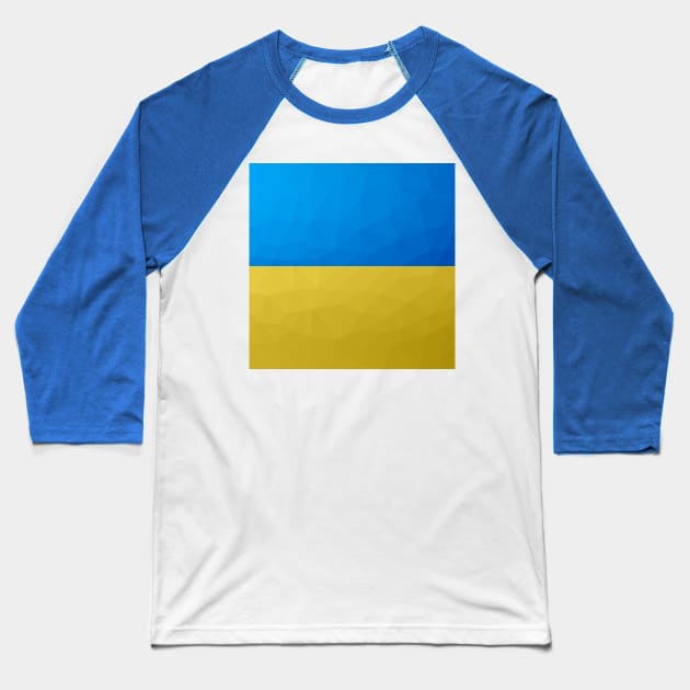 Ukraine flag yellow blue geometric pattern mesh Baseball T-Shirt by PLdesign